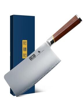 HOSHANHO 7 Inch Japanese High Carbon Steel Meat Cleaver Knife